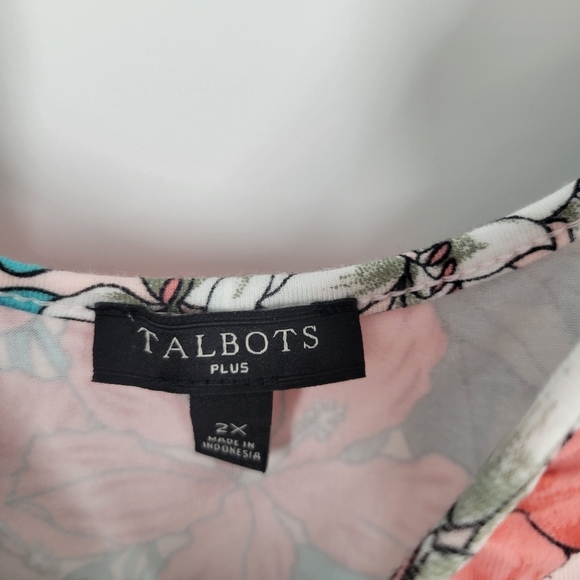 Talbot's Floral Dress Size 2X Elastic Waist Womens Pull Over Sleeveless - Picture 5 of 9